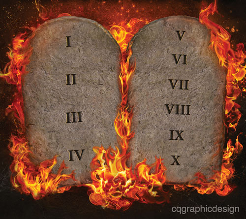  Ten Commandments tablets illustration